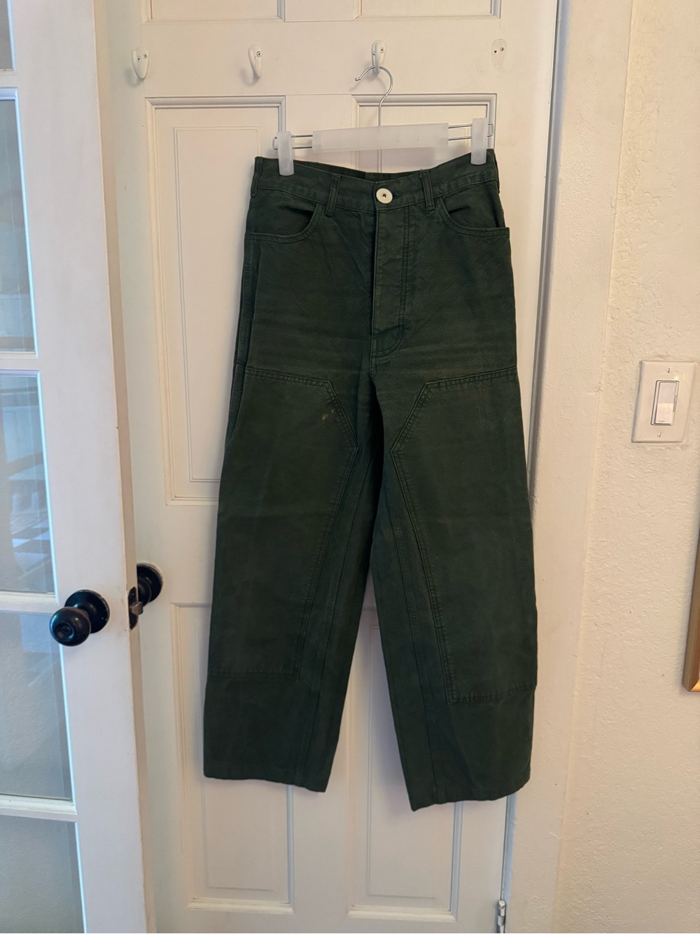 Jesse Kamm Forest Green Patch Front Handy Pants